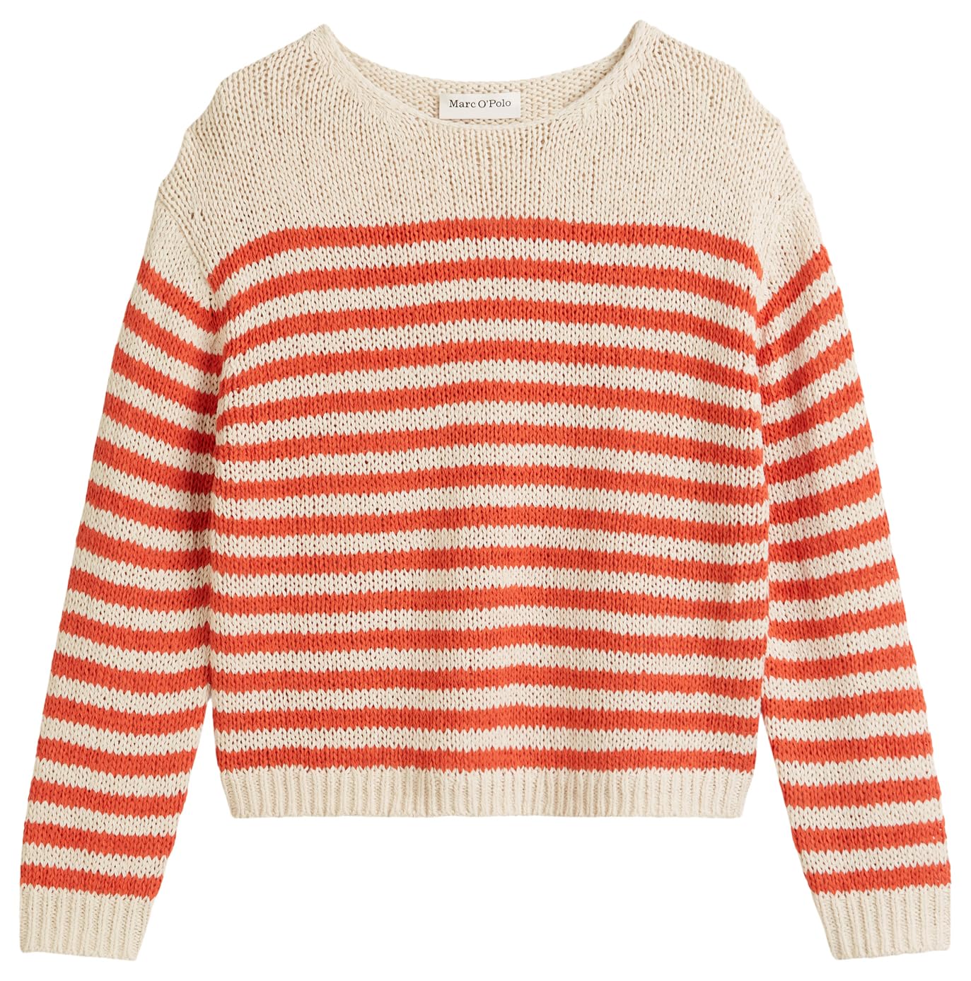 Marc OߴPolo Donna Pullover in maglia a righe loose fit, Multicolore (Stripe/Natural Cotton), XXL