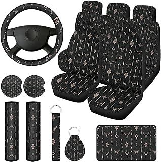 Frienda 13 Pcs Western Print Car Seat Cover Full Set for Women Men Print