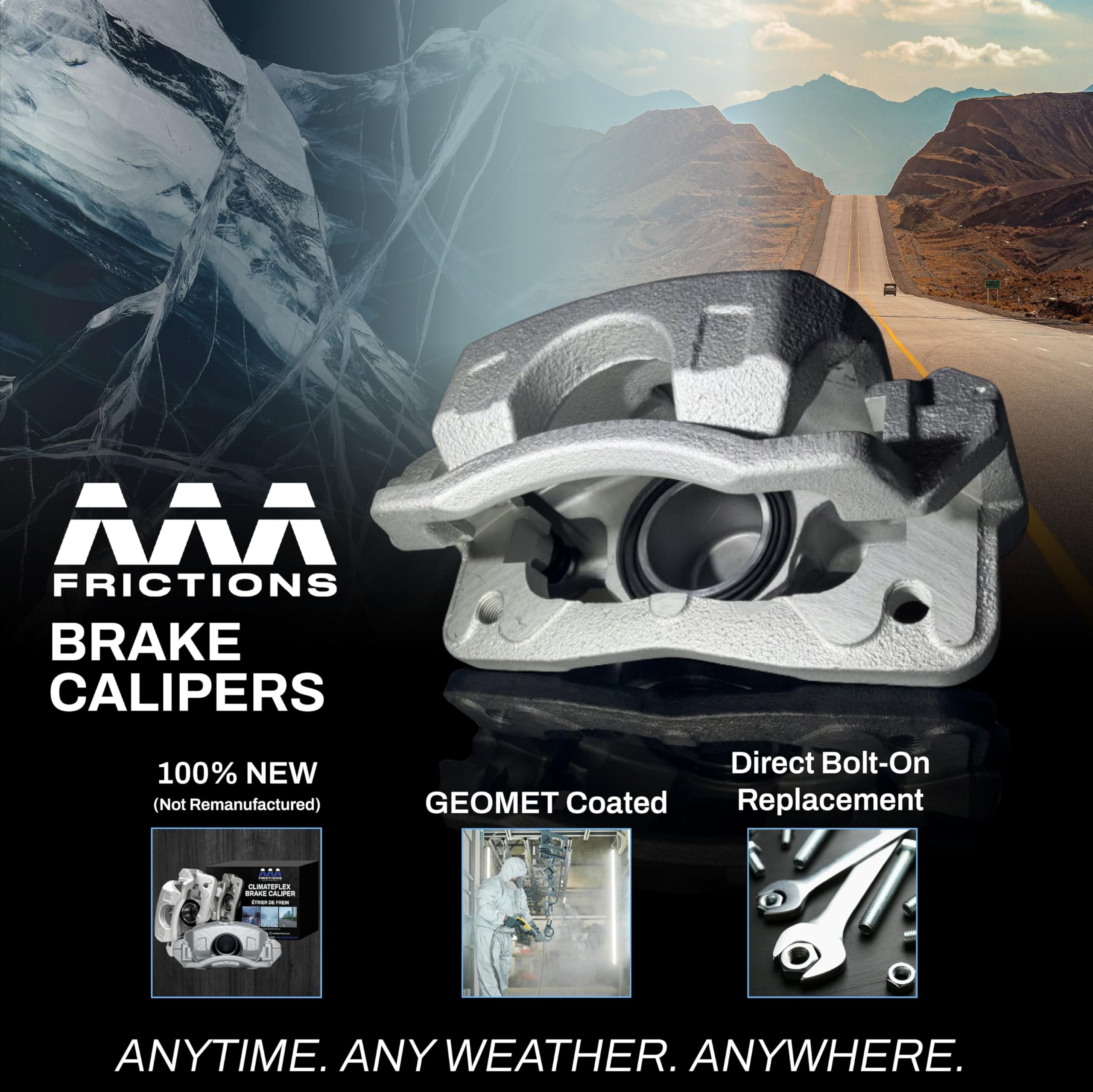 AAA Frictions ClimateFlex Rear Brake Calipers Pair Set for Hyundai Santa Fe Sport 2013-2018 | All Season Caliper Brake Reliability with ClimateFlex Seals - 2