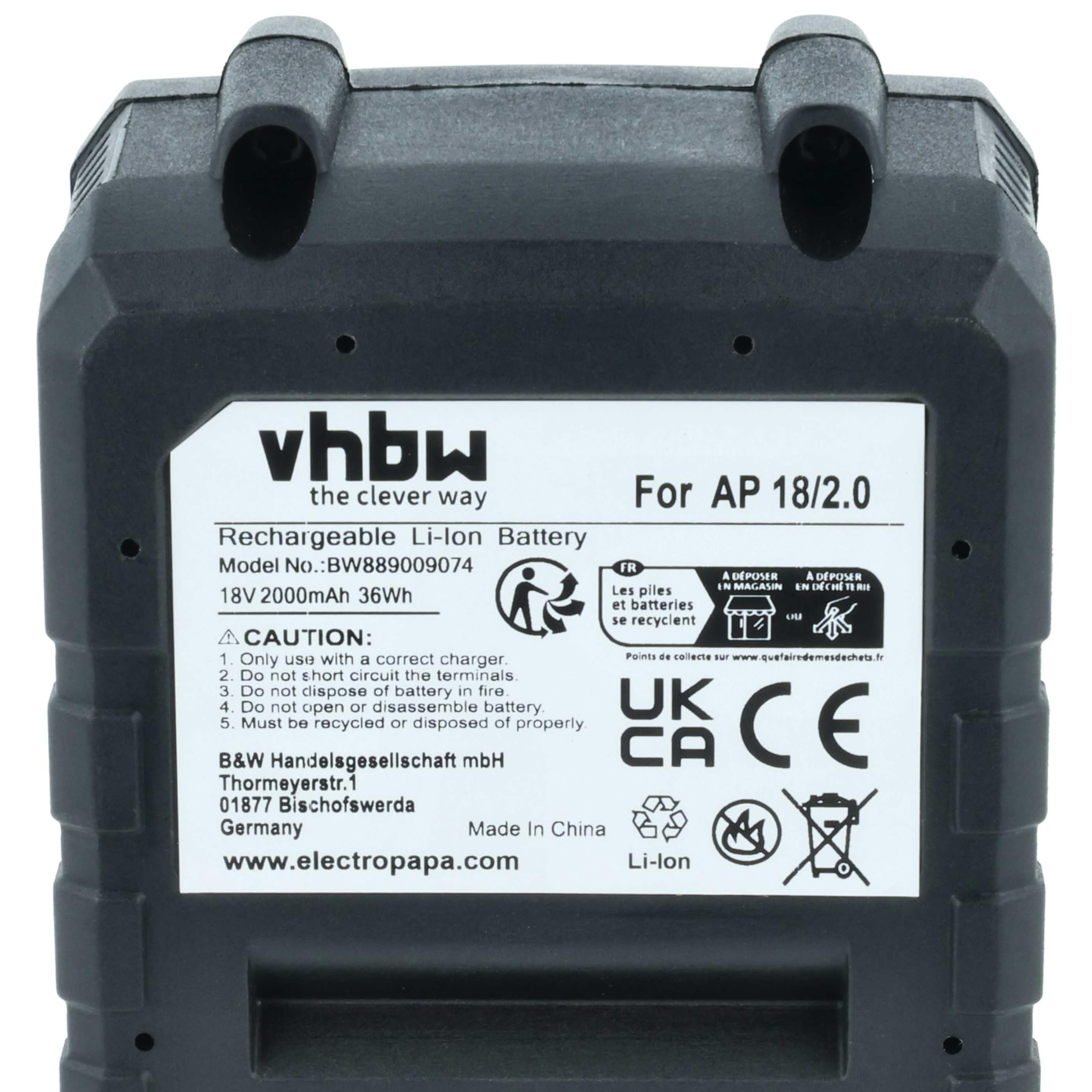 vhbw 2x batteria compatibile con Flex Lithium Power 18 V