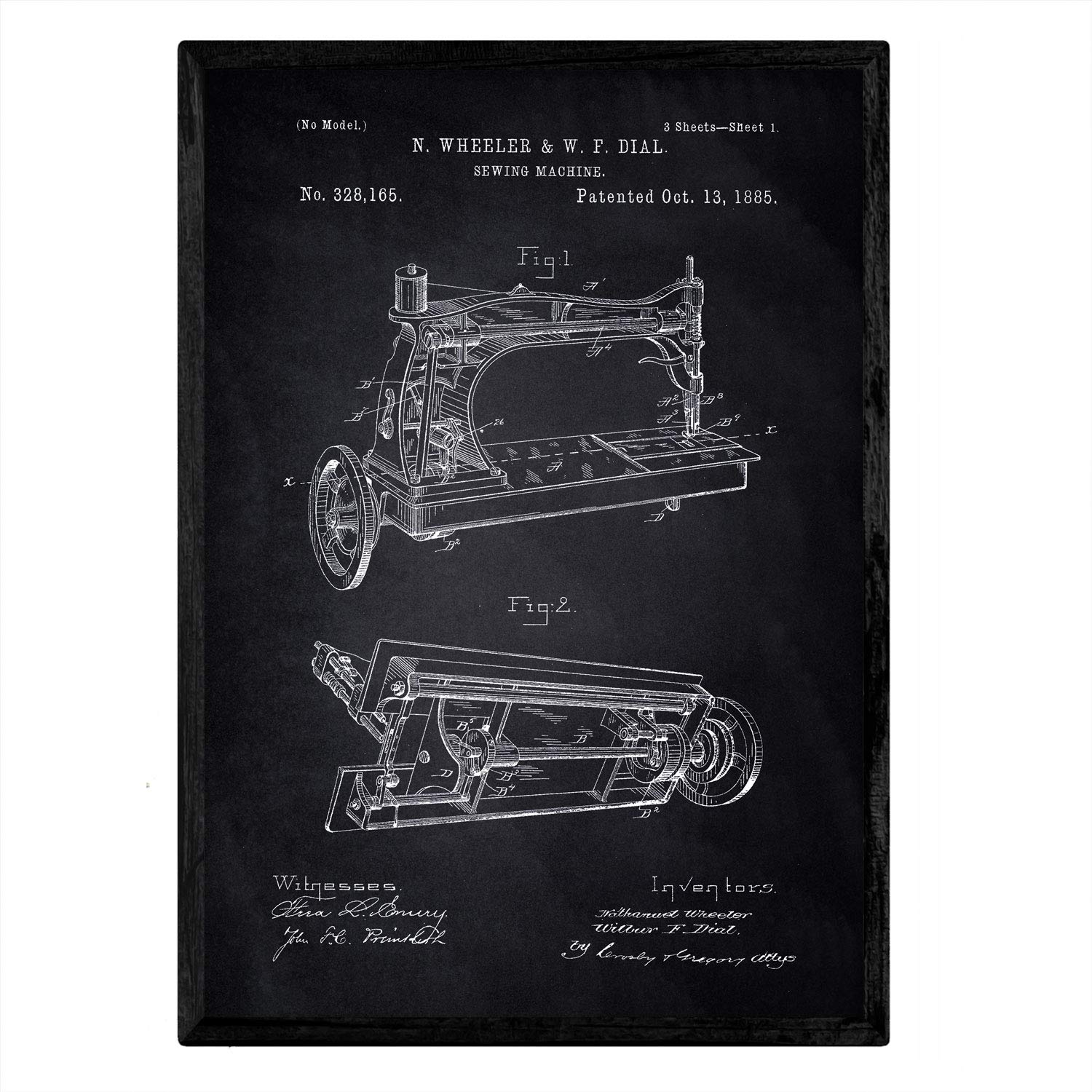 Buy Nacnic patent sewing machine. Sheet with old design patent A3 size