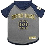 NCAA Notre Dame Fighting Irish Hoodie for Dogs & Cats, Small Collegiate Licensed Dog Hoody Tee Shirt. Sports Hoody T-Shirt for Pets. College Sporty Dog Hoodie Shirt.