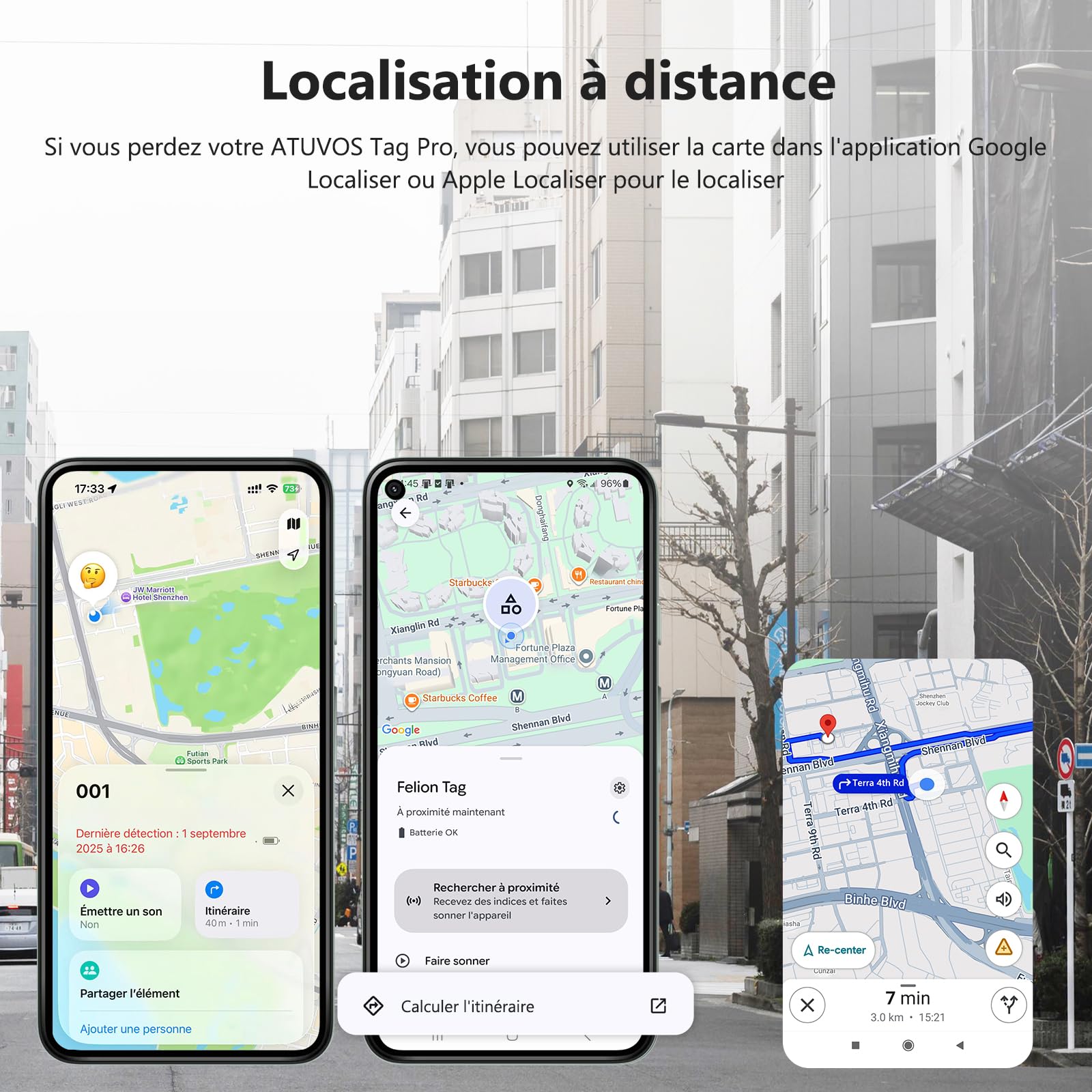 VOCOlinc Android Smart Tag Lot de 4 Double Système, Air-tag Traceur Fonctionne avec l’app Localiser Apple et Google, Tracker Localisateurs D’Objets pour Valise/Clés/Sacs/Bagages, Batterie Remplaçable