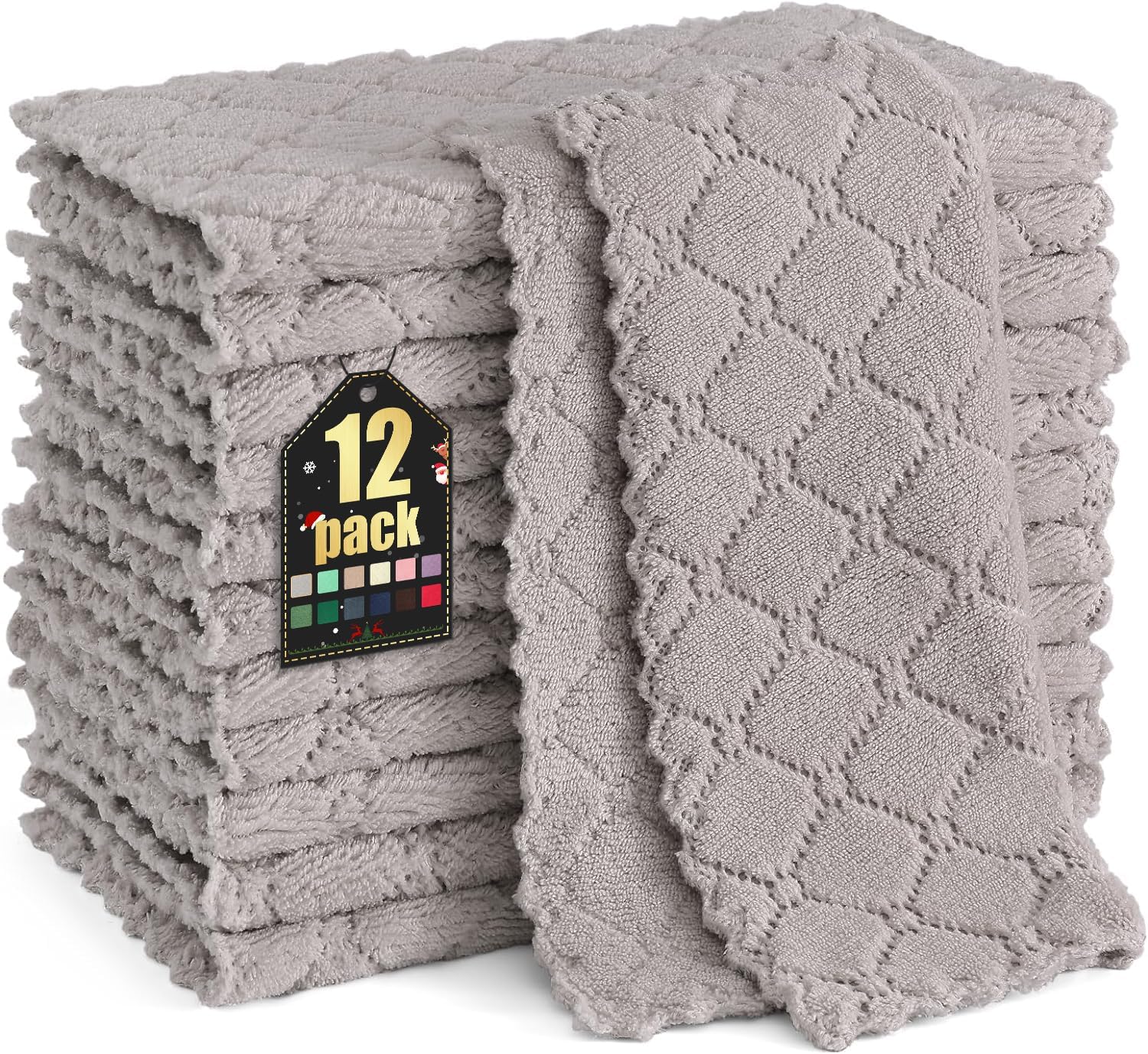 Homaxy 12 Pack Kitchen Dish Cloths (10 x 10 Inches,...