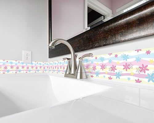 Vista 157 de FLFK Calcomanías de pared para despegar y pegar, para habitación de los niños, calcomanías de peces bajo el mar, 4 x 240 pulgadas (azul)