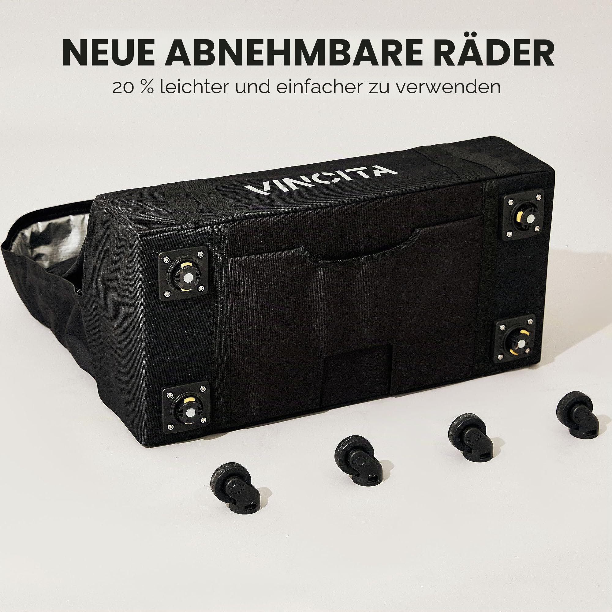 Vincita Weiche Transporttasche mit 4 Rädern, faltbare Fahrradtasche – Fahrraddruck plus Kleidungsstück Reisetasche MTB Road Mountain Transport Outdoor – 50,8 cm lang