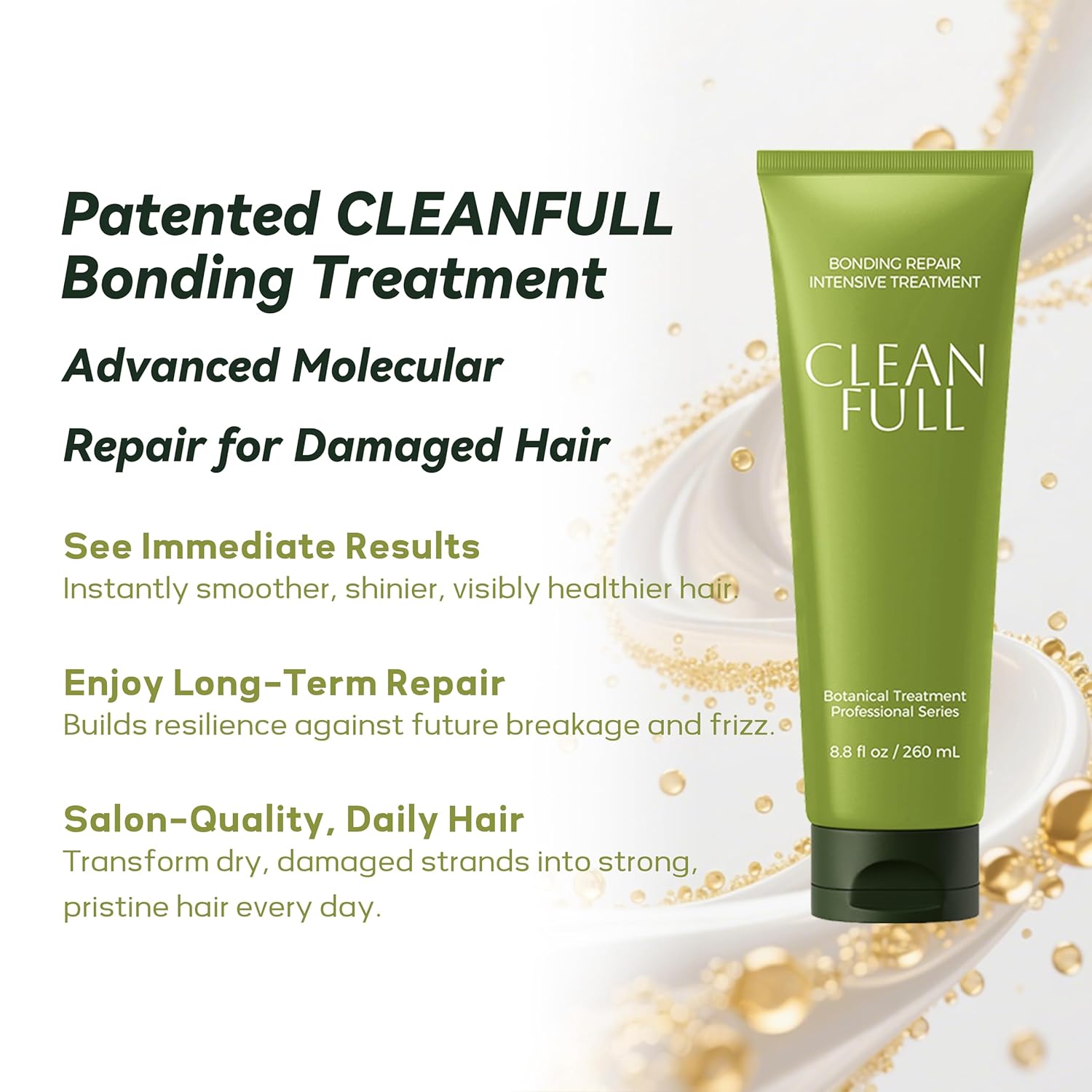 Hydrate Soft Conditioner for Dry Damaged Hair, Botanical Bonding Repair Treatment Nourishes Hair Mask for Color Treated Brittle Hair, Strengthens & Adds Shine (8.8fl oz) | Keratin & Ceramide, Lightweight & Smooth, Leafy-Fresh Scent, Vegan, Cruelty Free, Paraben Sulfate Free - Image 5