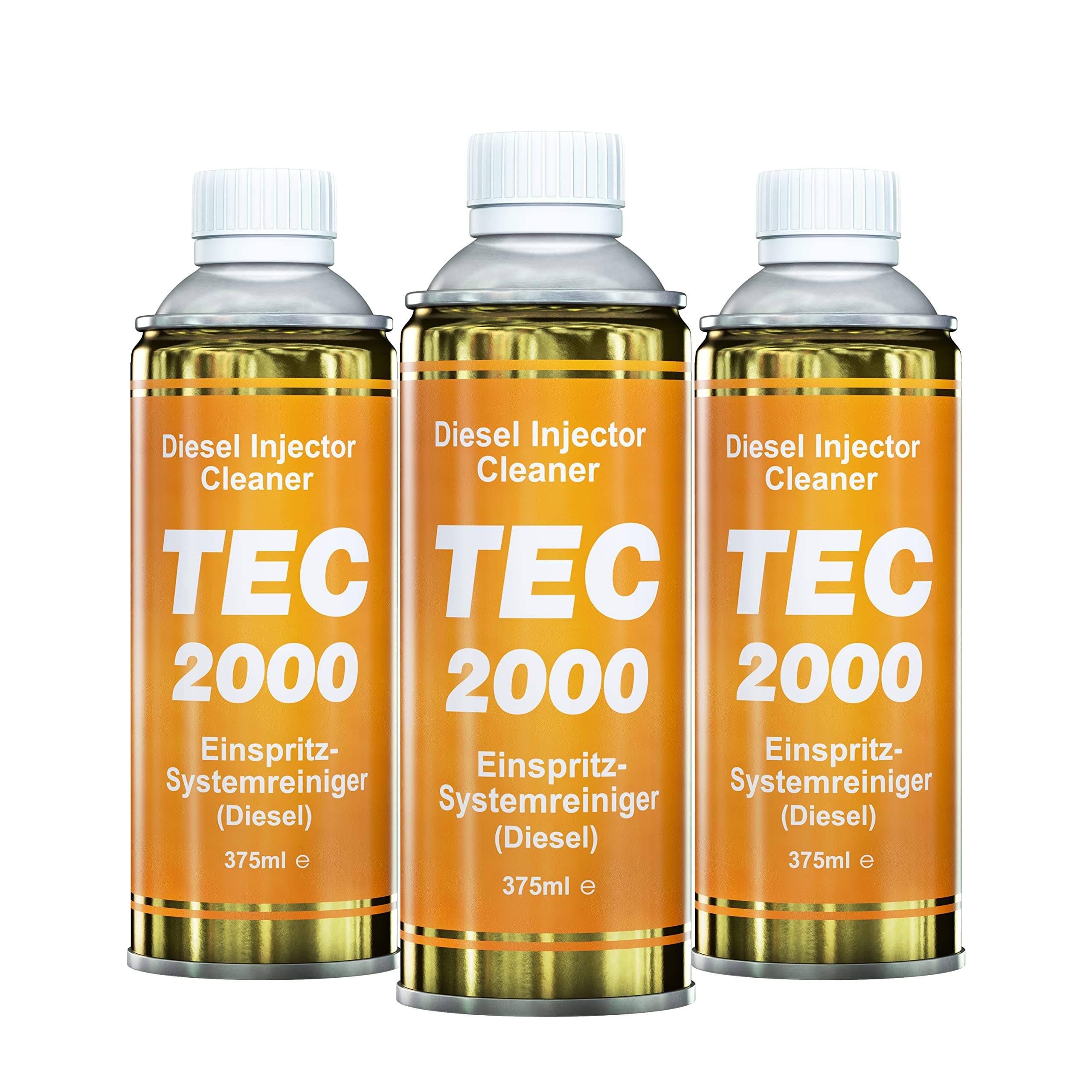 TEC 2000 Motorreiniger - 3 x Diesel Injektor Einspritzdüsen Reiniger 375ml - Kraftstoffadditiv zur Systemreinigung von Injektoren - Motorspülung Motorpflege Diesel Zusatz - Systemreiniger