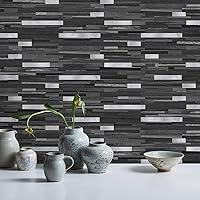 Vista 5 de STICKGOO 20 Hojas de Azulejos Despegables y Adhesivos para Salpicadero, Azulejos Adhesivos para Salpicadero de Cocina y Baño, Aspecto de Madera