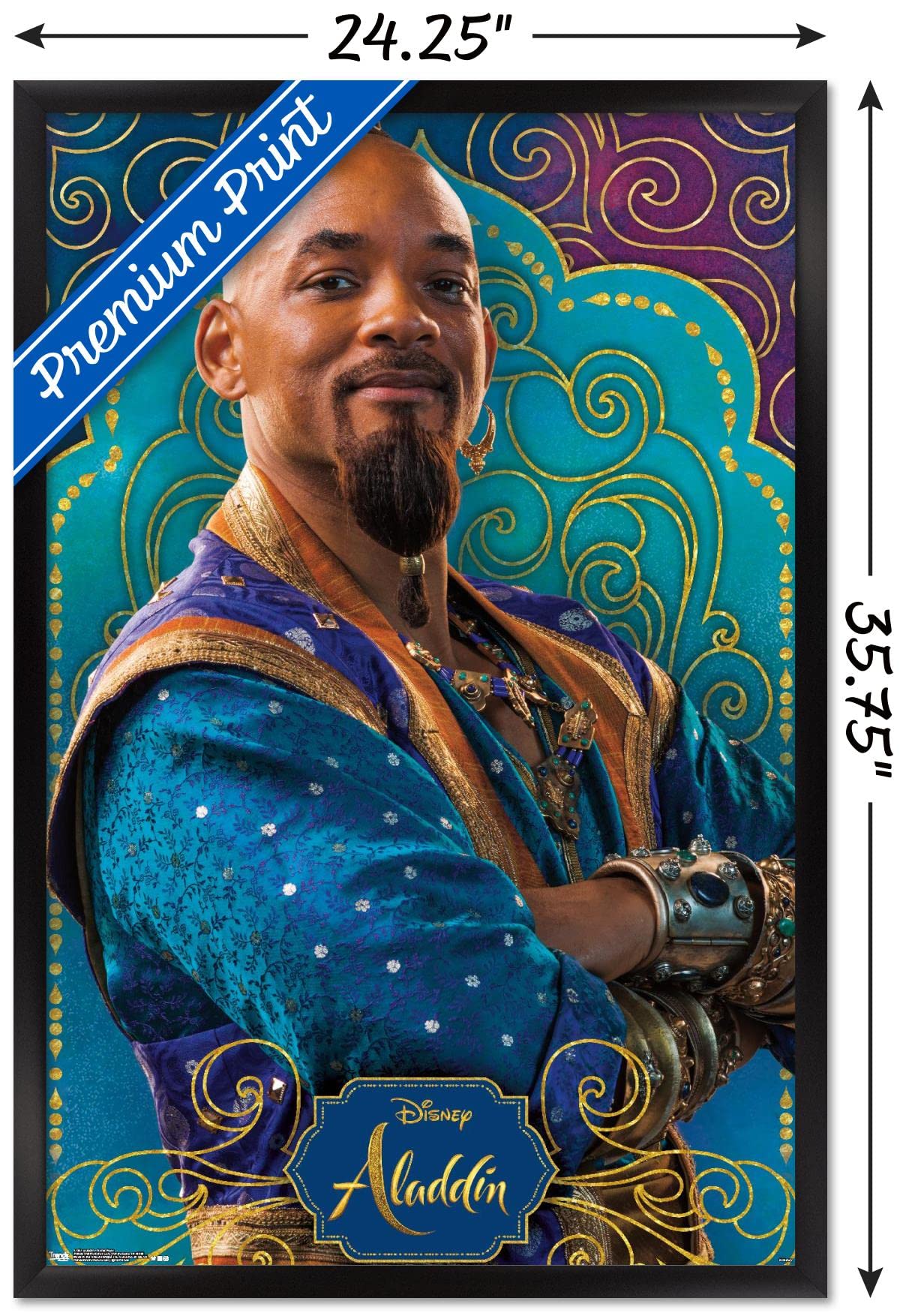 Trends International Aladdin, versión con Marco Negro, Multicolor