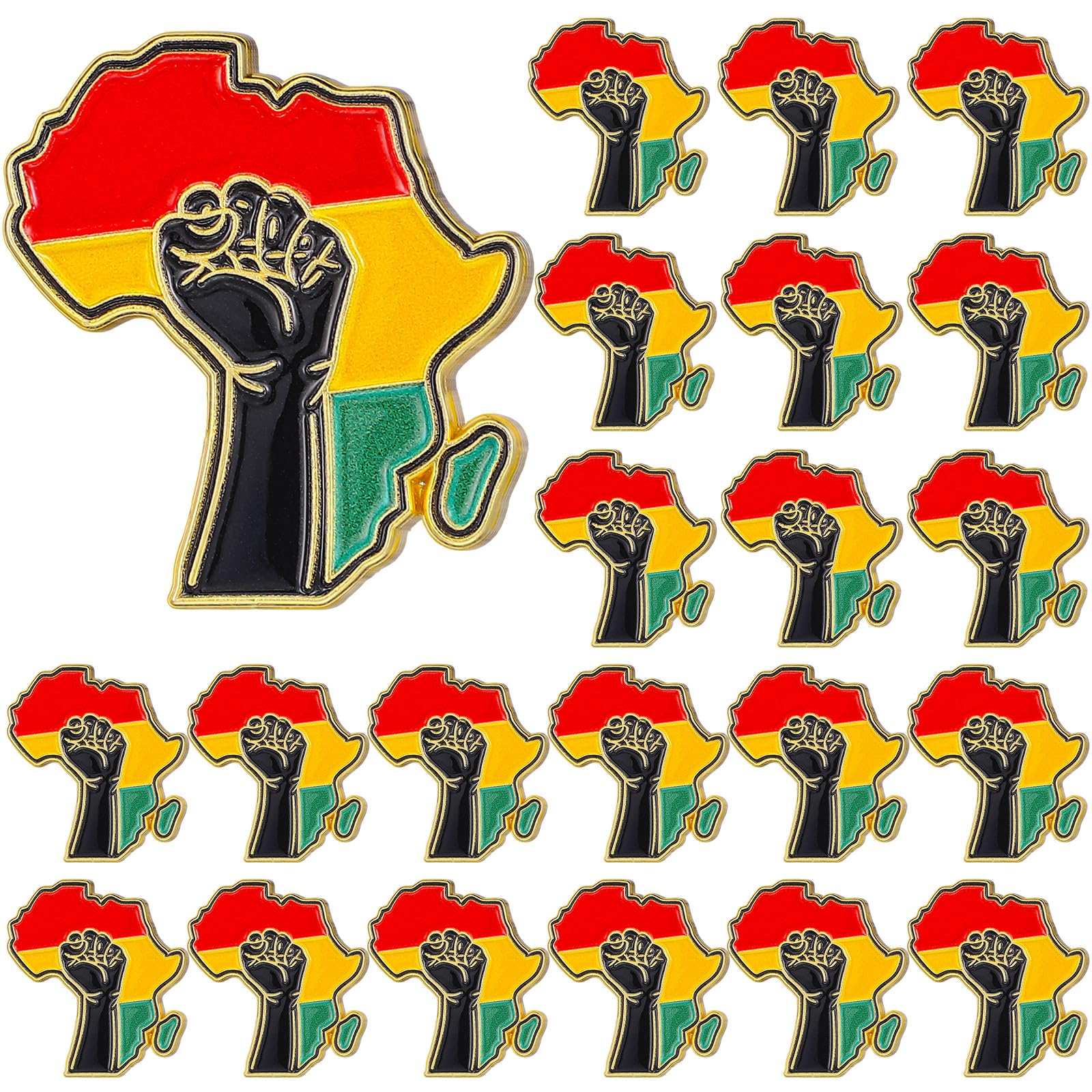 Yinkin 50 Pcs Black History Month Party Favors Black History Month Buttons Juneteenth Freedom Day Pin African American Lapel Metal Liberation Souvenir