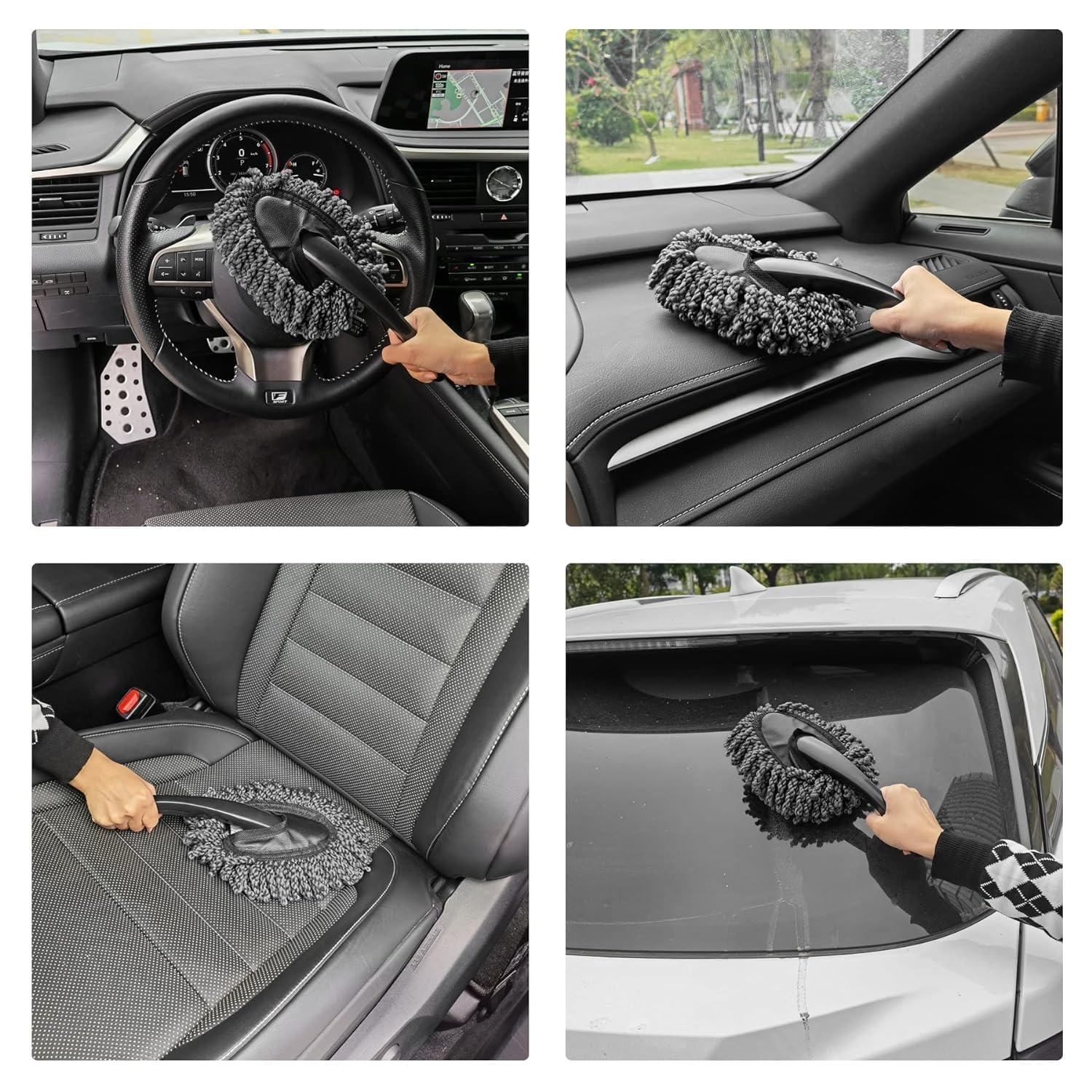 THINKWORK 6 PCS - 3in1 Vacuum Microfiber Car Duster Kit|Interior & Exterior Cleaning Detailing Tool|Scratch & Lint Free, Pollen Removing|Car Extendable Long Car Duster (Car) - Image 4 thumbnail