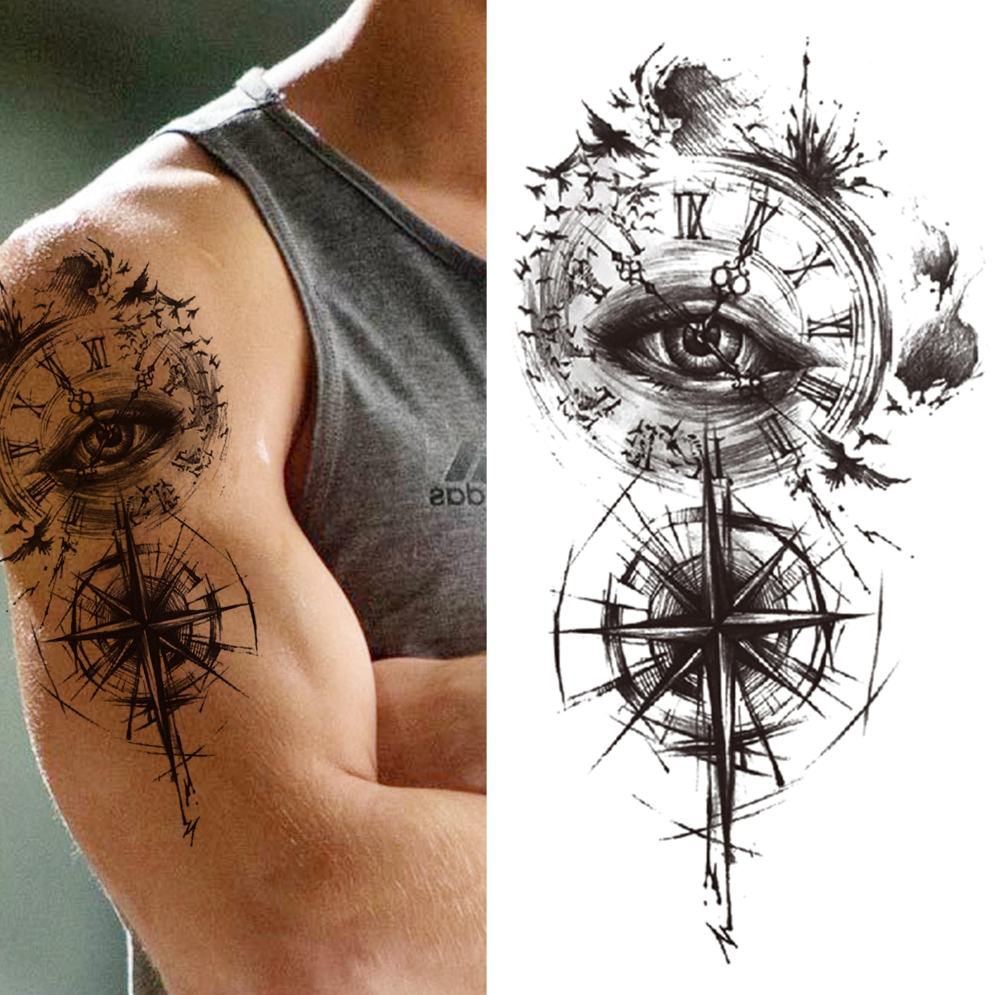 Amazon.com: 3D Dahlia Flower Temporary Tattoos For Women Men Poker