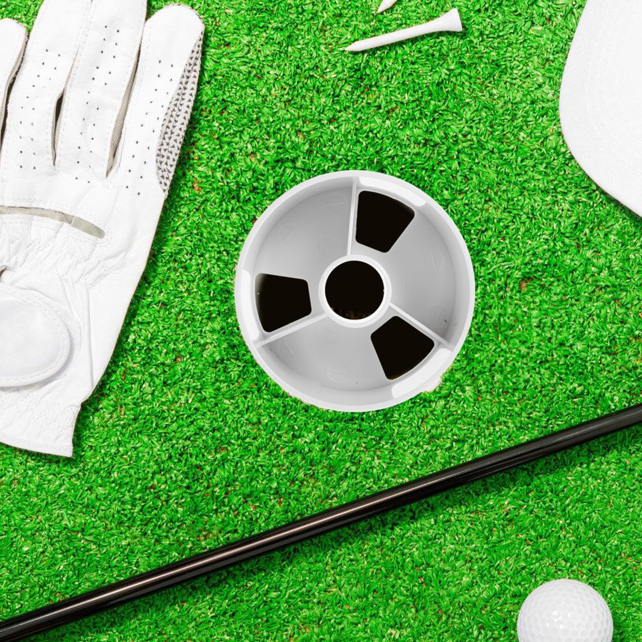 WINOMO 2er-Set Golf Putting Cup – 4-Zoll Trainingsloch für Zuhause, Garten & Grün – Hochwertiger Kunststoff (Weiß)