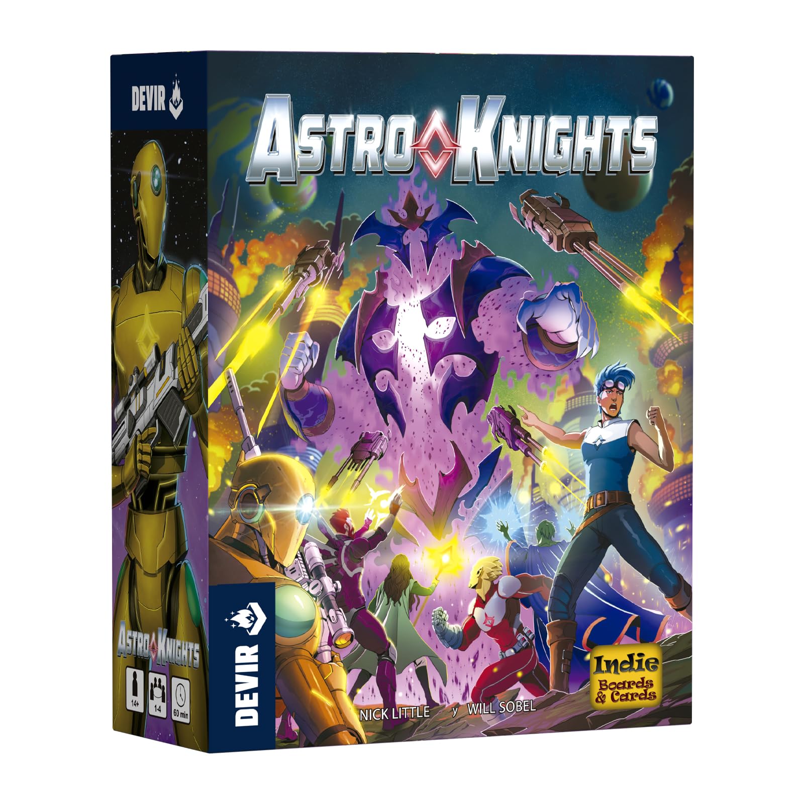Devir - Astro Knights – Kooperacyjna gra planszowa w budowie talii | Strategia, Sci-Fi i Przygoda Galaktyczna | 1-4 gracze, +14 lat (BGASTROES)