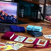 Vista 2 de Zhengmy 4 piezas de Tarot Wrap Almacenamiento Holder Spread Cloth para Oracle Decks