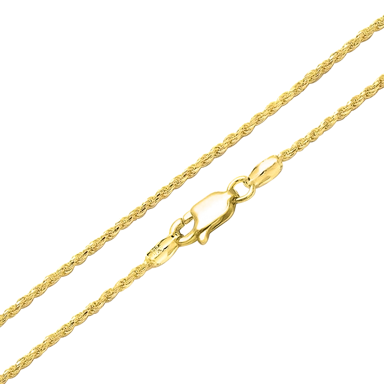 Bracciale A Catena Corda In Argento Sterling 925 - Fatto In Italia, 7.5 Pollici