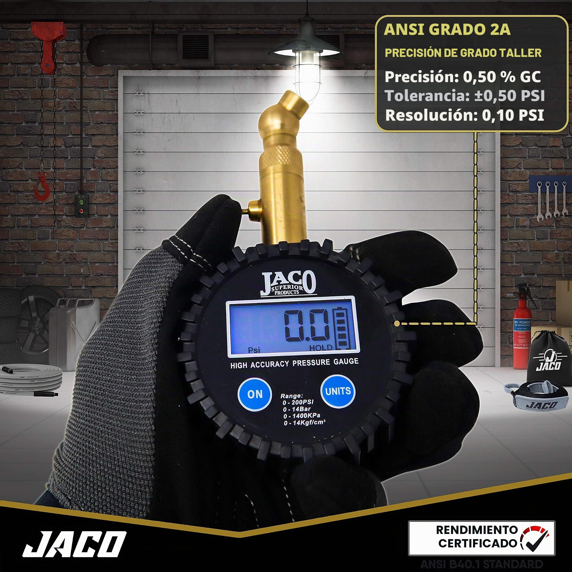 JACO Elite Digital Tire Pressure Gauge - Professional Accuracy - 100 PSI