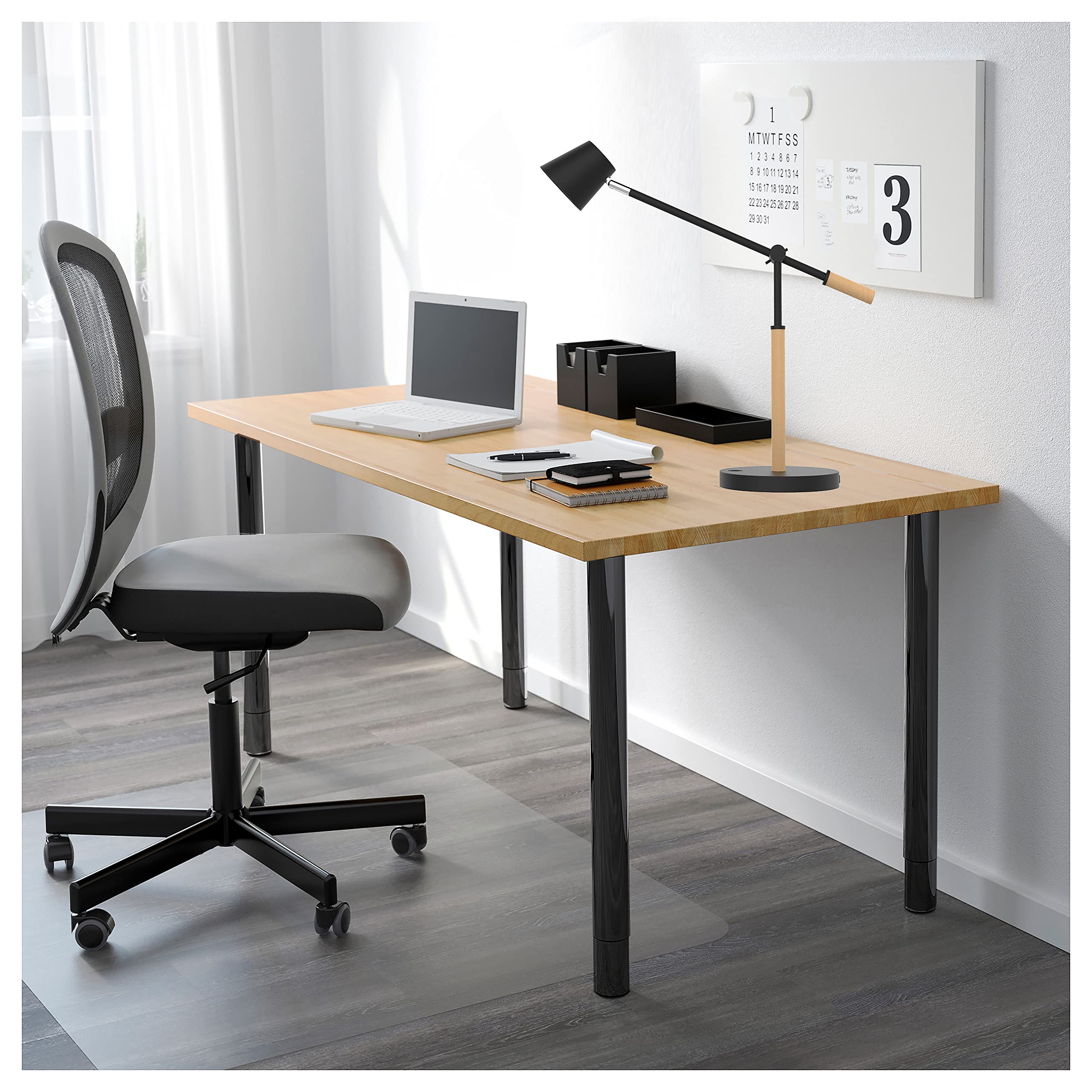 Unilux Vicky LED-Schreibtischleuchte schwarz-buche, dimmbar, USB Ladefunktion
