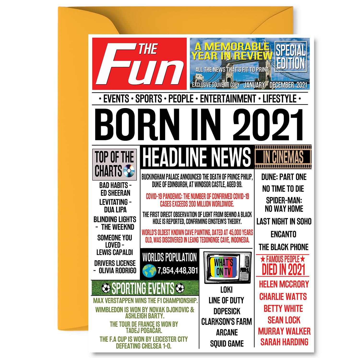 19th Birthday Cards for Men Women - Born In 2007 Newspaper - Happy 19 Birthday Card for Son Daughter Cousin Vintage Retro Back In 2007, 145mm Bday Greeting Cards — view 229