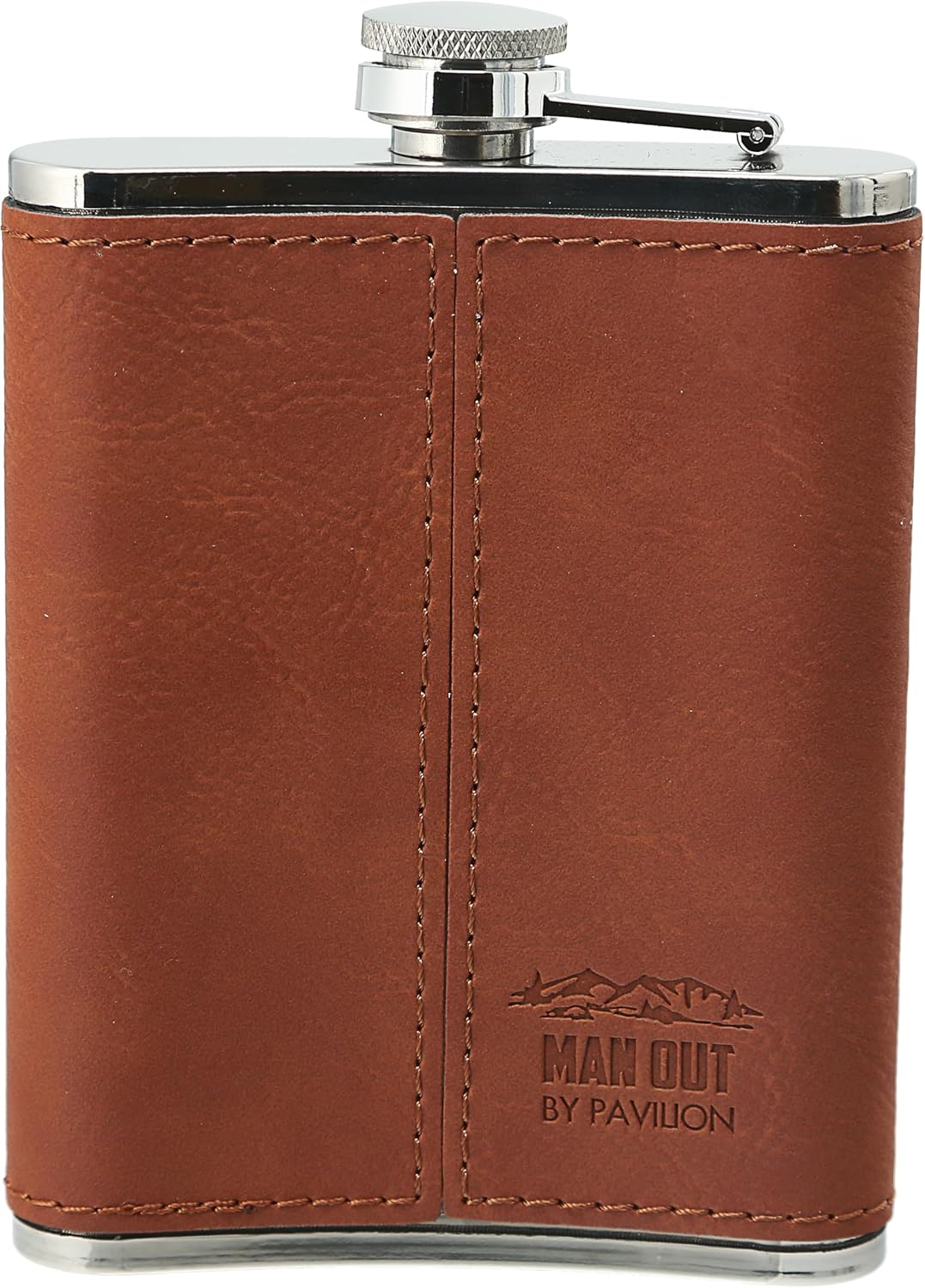 Pavilion Gift Company - Out At The Beach - 8oz Stainless Steel Flask, Flasks for Liquor for Men & Women, Funny Gifts for Men & Women, Cool Flasks, Groomsman Gifts, 1 Count (Pack of 1), 3.75” x 5.25”