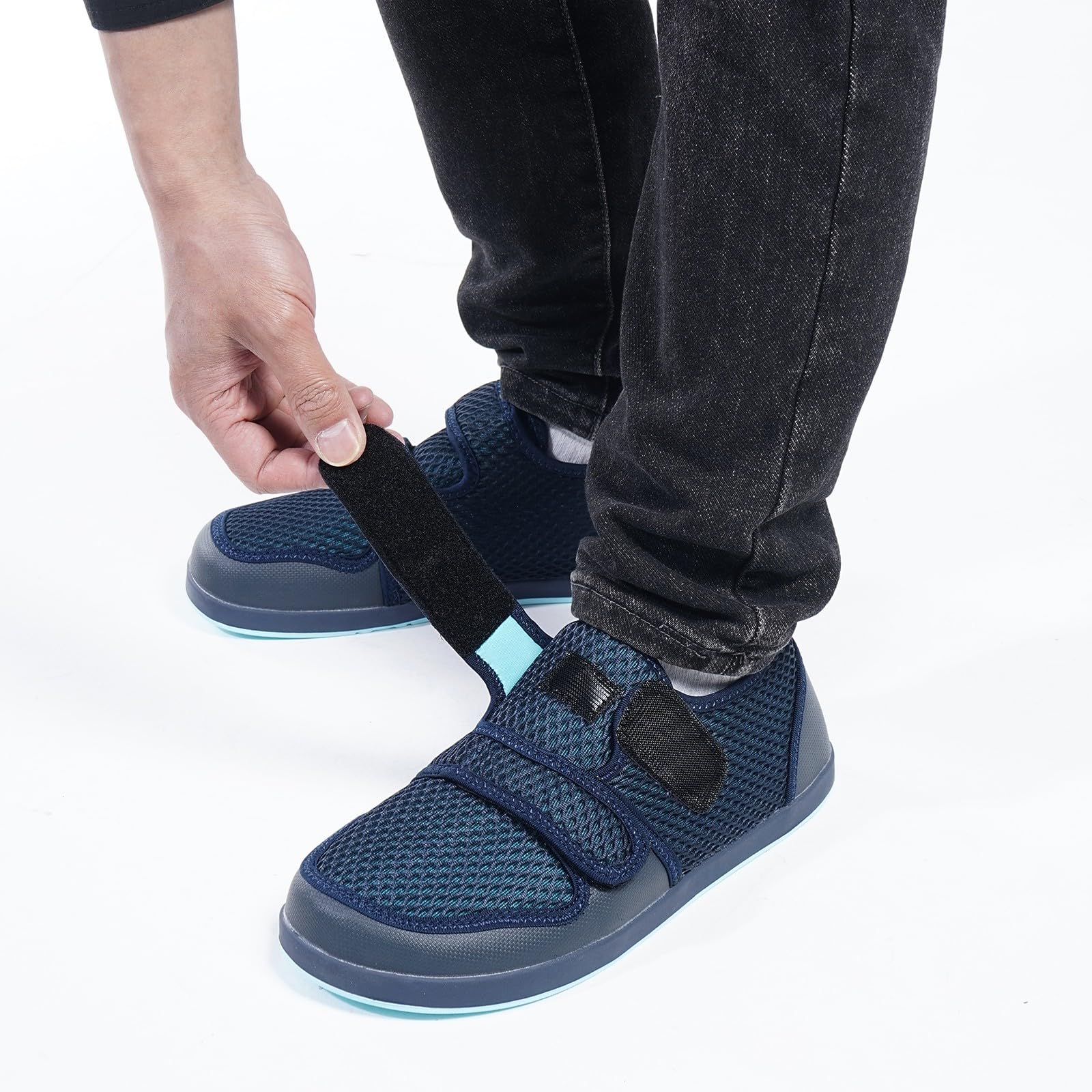 Hsyooes Zapatos Diabéticos Mujer Zapatos Ortopédica Hombre Zapatillas de estar por casa Ensanchar Respirable Ajustable Artritis Edema Zapatos hinchados
