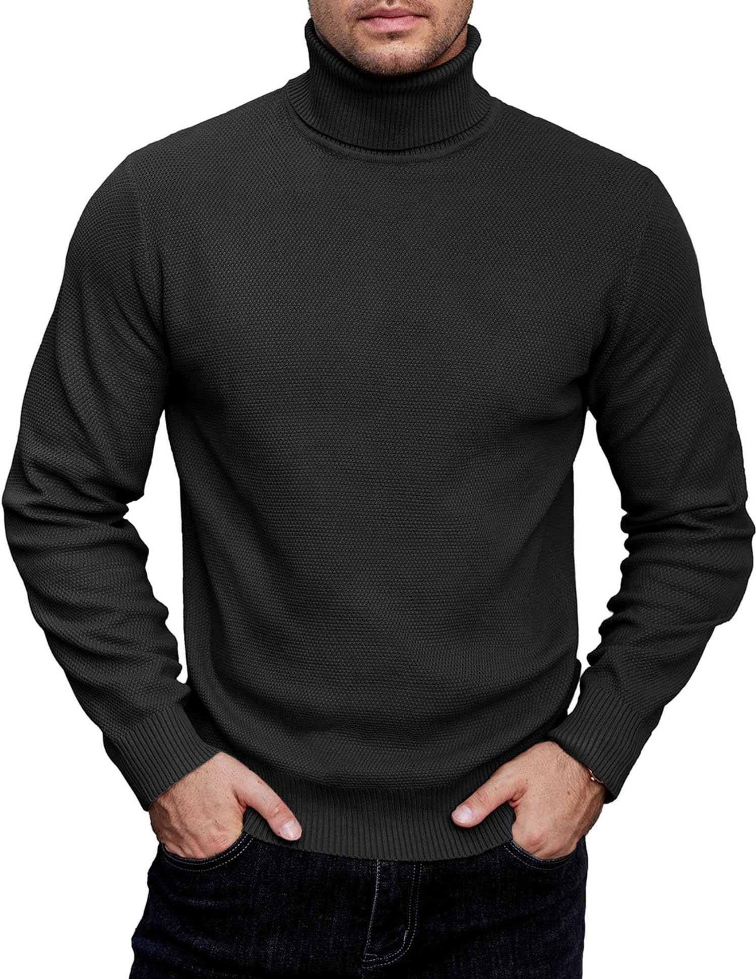 COOFANDY Rollkragenpullover Herren Strickpullover Dünn Sweaters Winterpullover Pulli Turtleneck Pullover Arbeitspullover