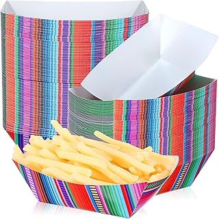 100 Pcs Mexican Nacho Trays Disposable Food Trays Fiesta Party Decoratio...