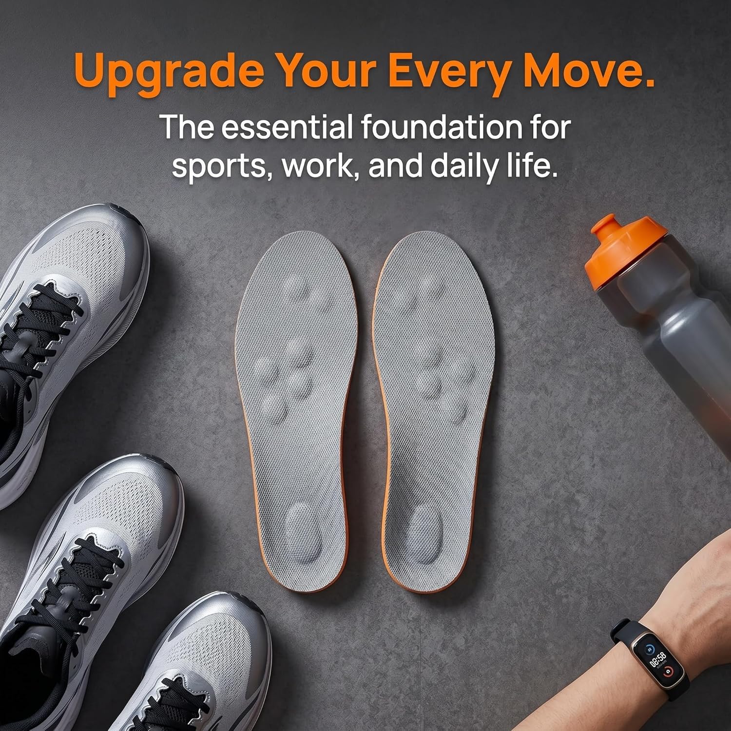 Stepz Entlastungssohlen Plantarfasziitis, Atmungsaktive & Weiche OrthopäDische Einlegesohlen, Massageeffekt, StoßDäMpfende Einlegesohlen Zuschneidbar füR Den Alltag, Sport und Beruf (5PCS,41-42,1)