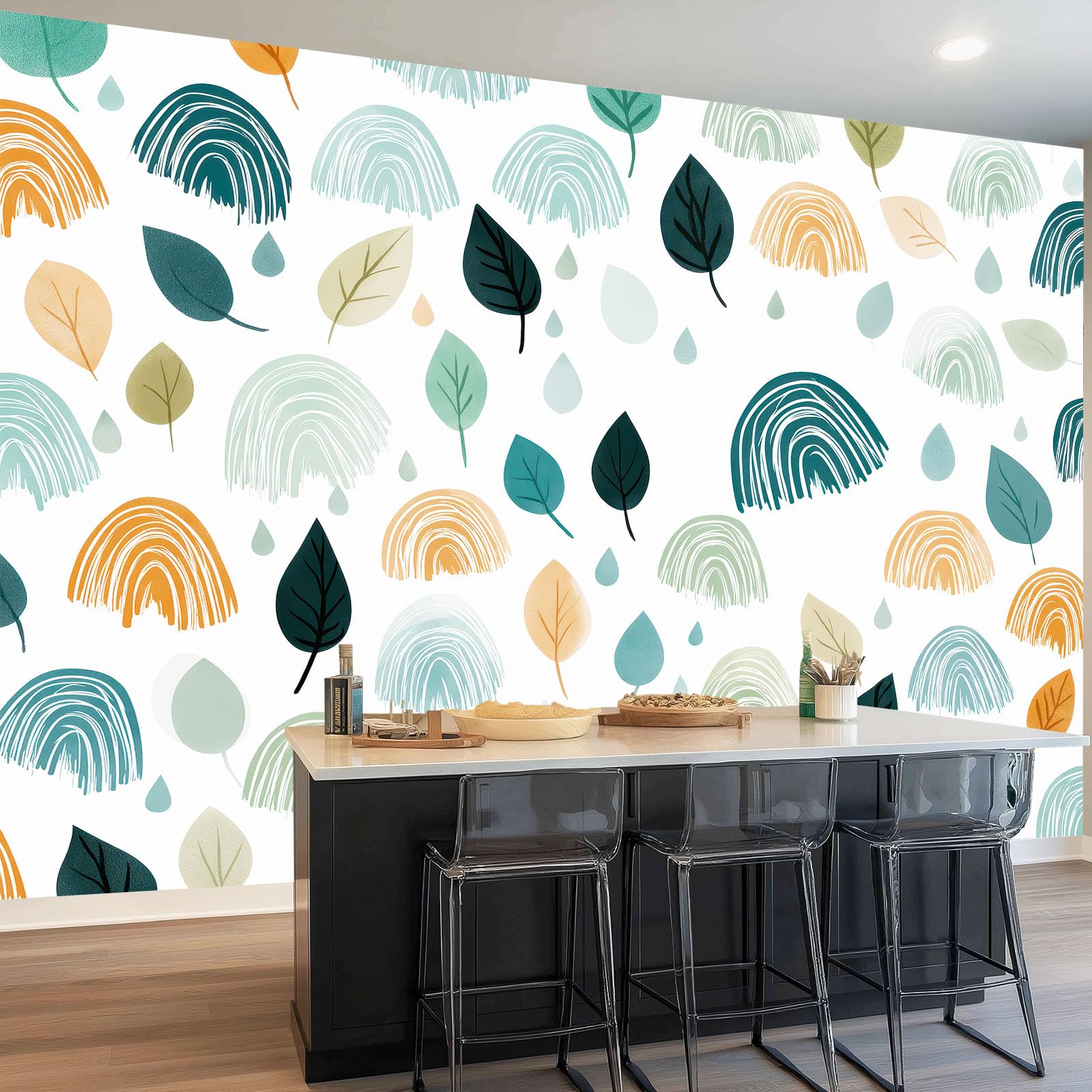350 x 256 cm minimalistyczna nowoczesna tapeta z włókniny, wielokolorowa