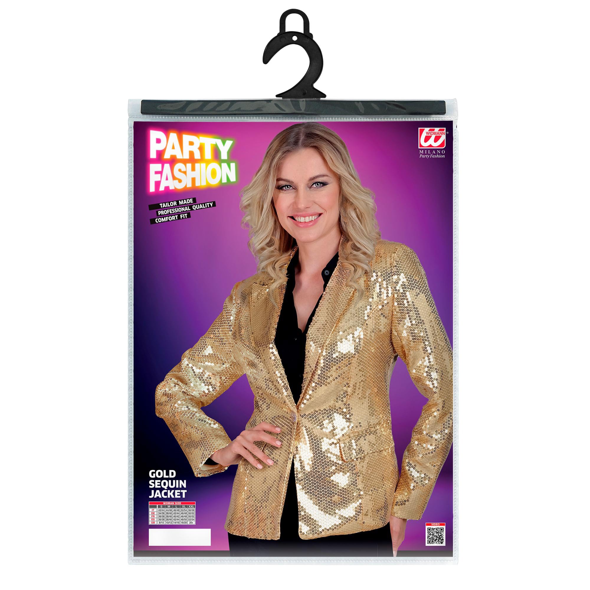 W WIDMANN MILANO Party Fashion - Giacca con Paillettes da Donna | Giacca scintillante con effetto glitter, outfit da festa accattivante per Carnevale, festival e feste a tema