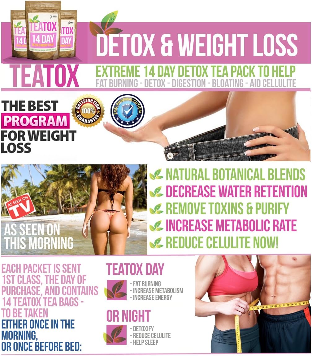 STRAWBERRY TEATOX 14 DAY DETOX SET (Weight Loss Tea, Slimming Tea BURN FAT TEA)