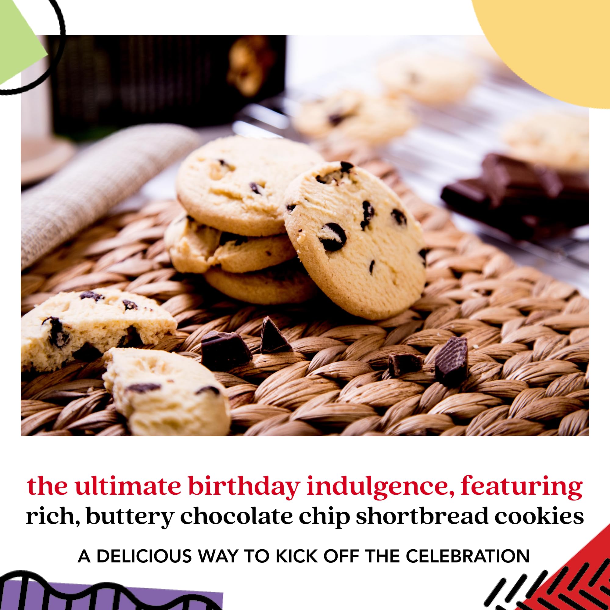 David's Cookies Happy Birthday Gift Sampler Tin – Crunchy Gourmet Cookies – Bakery Snack Gift for Birthdays, Celebrations and Special Occasions – Shortbread Cookies