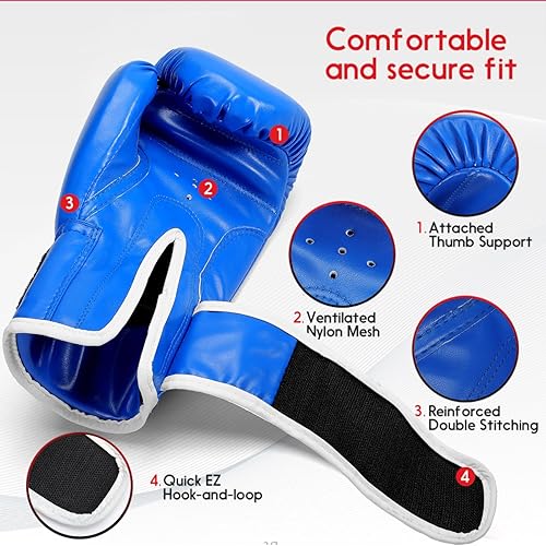 Miniatura 10 de FIVING - Guantes de boxeo para niños y niñas, guantes de entrenamiento de boxeo juvenil para niños de 3 a 15 años, guantes de boxeo para saco de