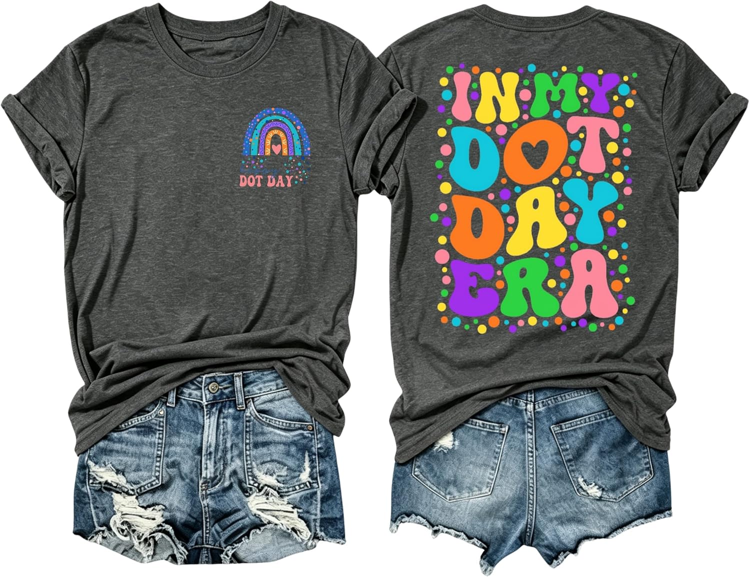 Dot Day Shirt Women International Dot Day T Shirt Teacher Rainbow Tees Tops