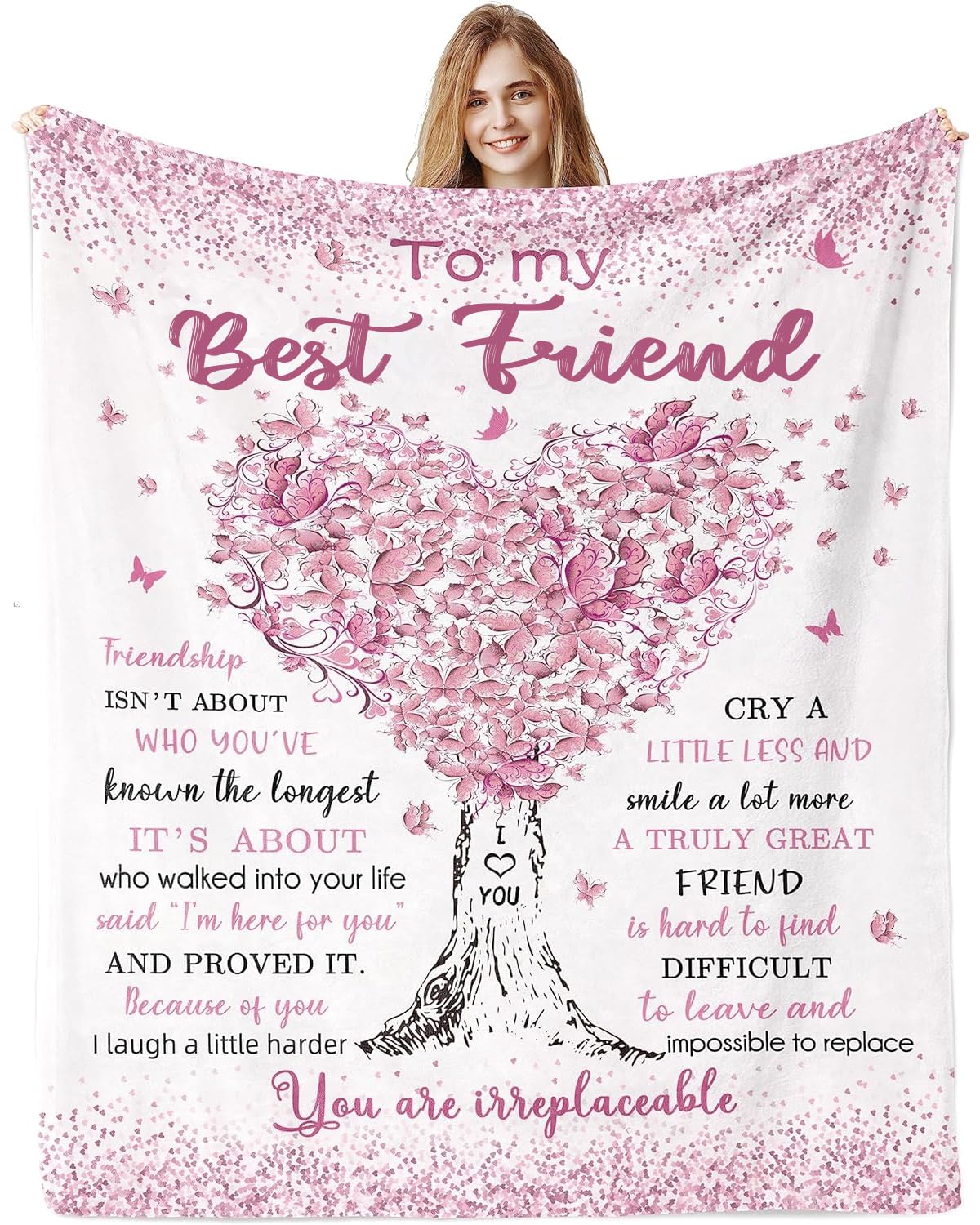 VivaJoy For Women, Best Friends Throw Blanket 60"X50", Best Friend Birthday Gifts for Women, Bestie, Sister, Creative for Birthday, Christmas