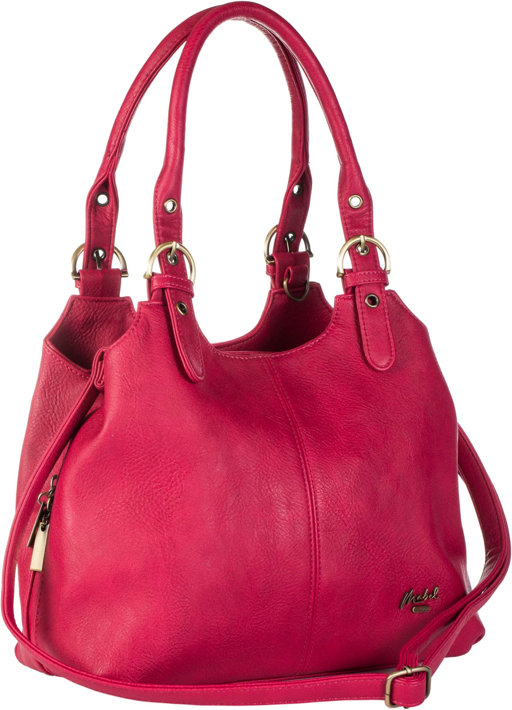 Mabel London Womens Multiple Compartments Handbag - Medium Size Bag with a Long Shoulder Strap - Amelia