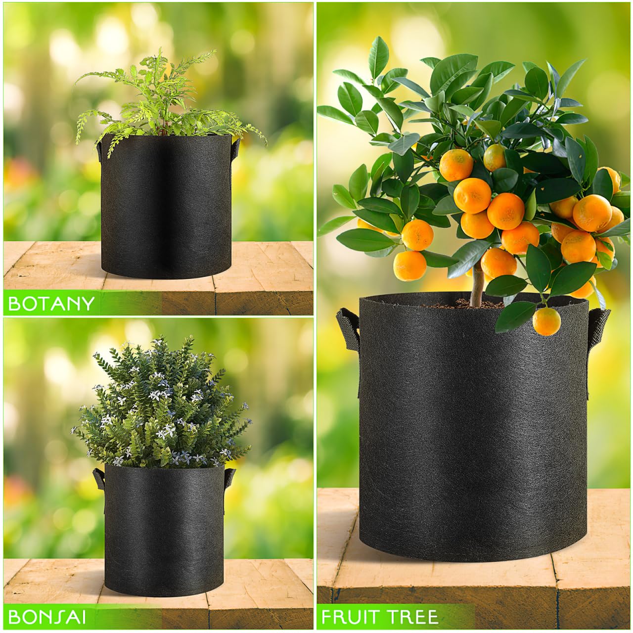 INOOMP 12pièces Sacs De Culture Tissu Non Tissé Épais avec Poignées pour Plantes Pommes De Terre Légumes Intérieur Et Extérieur