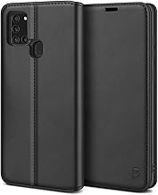 BEZ Case for Samsung A21s, Case Compatible with Samsung Galaxy A21S Leather Book with Flip and Wallet, Protective Cover with Card Slot and Wallet, Magnetic Closure, Black