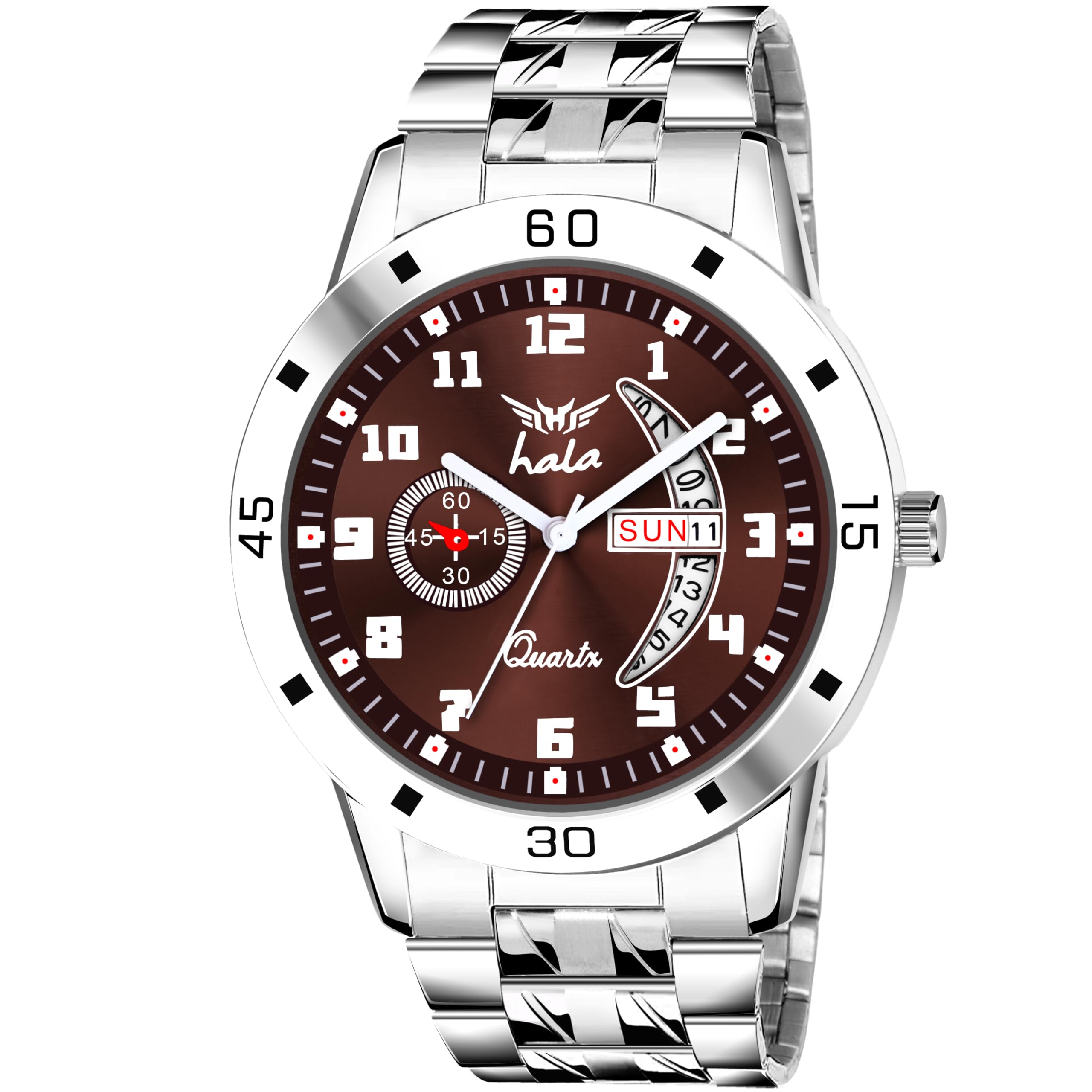 hala Watches for Men | 6 Months Warranty | Watch, Watch for Men, Mens Watch, Analog Watch for Men, Wrist Watch for Men, Men Watch, Men Watches, Chain Watch for Men Day & Date Display (8188 - Brown) (B0D582YPW2) Amazon Price History, Amazon Price Tracker