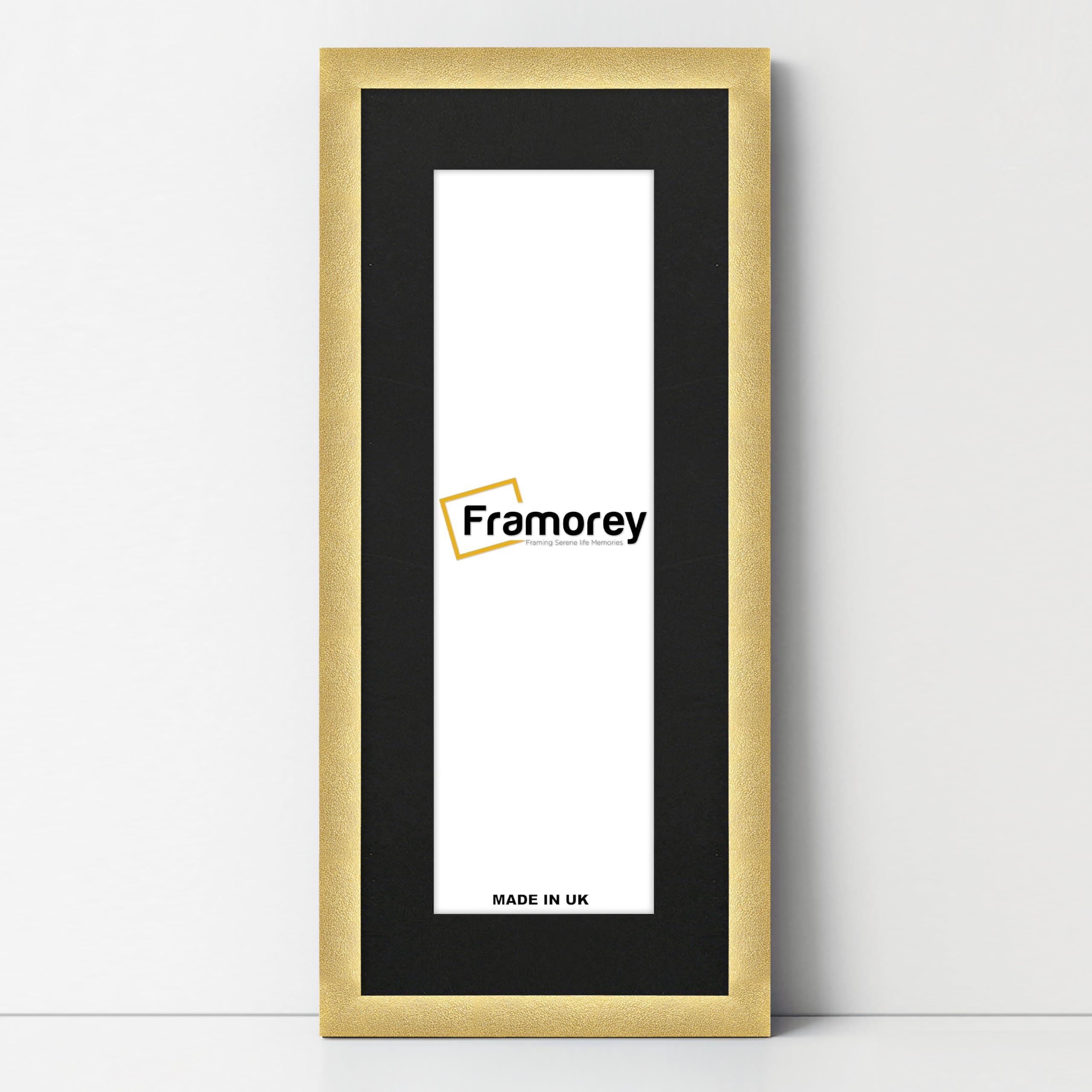 FRAMOREY Panoramic Style Glitter Sparkle Picture Frame, 28x12" Size Gold Photo Frame With 24x8" Size Black Mount, Home Decor Frames