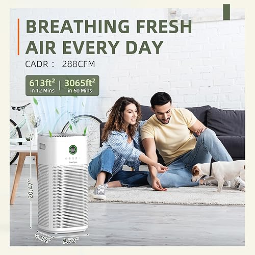 Miniatura 2 de Freshpro KF-P31 - Purificador de aire para el hogar, habitación grande de hasta 3065 pies cuadrados, filtro de aire H13 True HEPA, filtro de aire