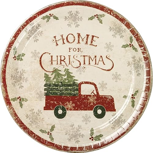 Pimitives By Kathy Primitives By Kathy Home - Platos de papel desechables para Navidad 104in juego de 8 color rojo y verde