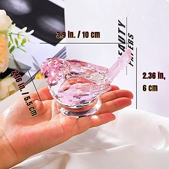 Amazon.com: Crystal Pink Birds Figurine Glass Collectible