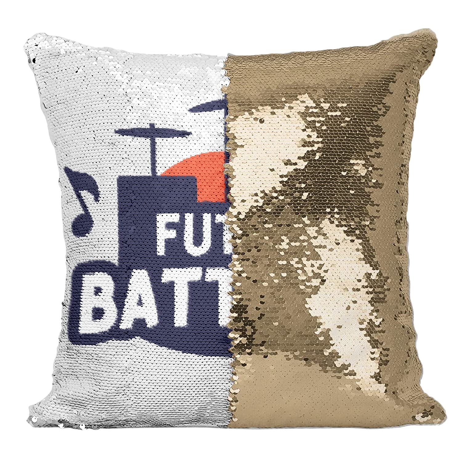 Coussin sequin doré futur batteur déco originale sans effort