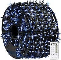Vista 15 de TW SHINE Luces de Navidad, 200 LED 66 pies Luces de Navidad para Exteriores Enchufables con 8 Modos, Luz Impermeable para Exteriores, Decoraciones