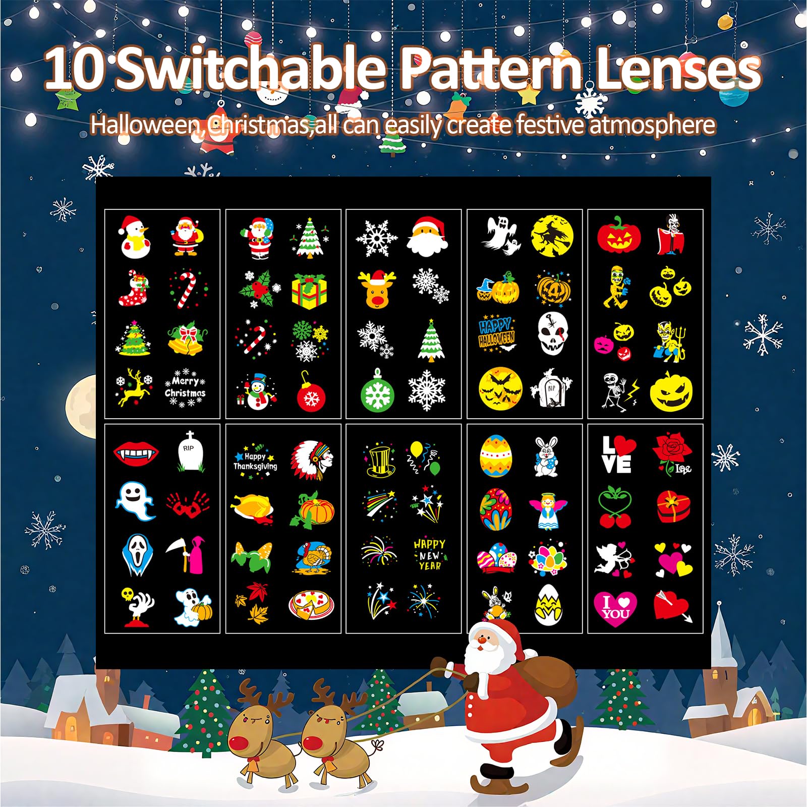 Christmas Projector Lights Outdoor,Led Holiday Projector with Remote - Image 4