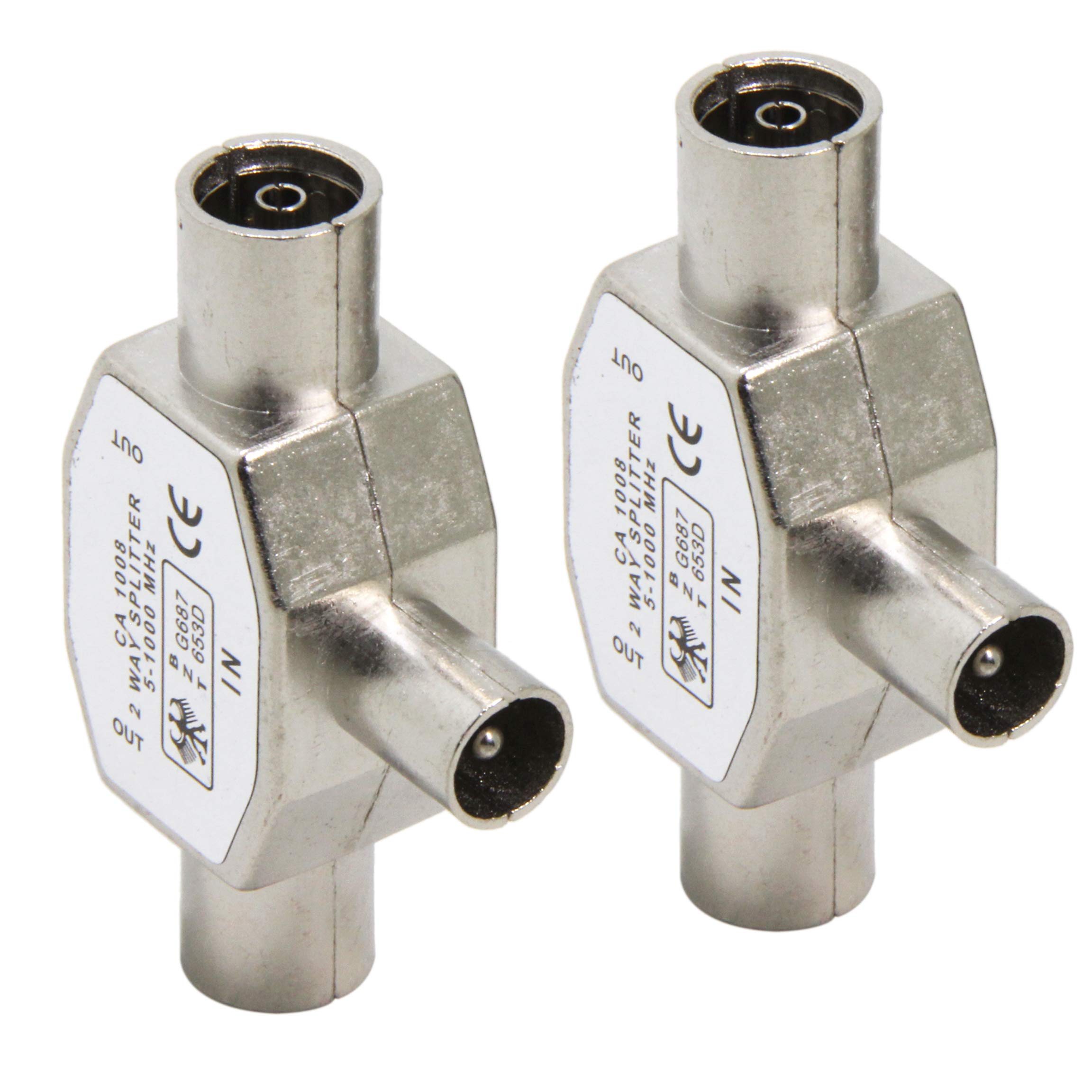 Splitter Antenna 2 Uscite Sdoppiatore A T Coassiale Per Antenna TV - Foto 7