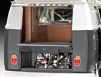 Revell 07674 Volkswagen VW T1 Bulli Camper Self-Assembly Camper 1:24 18 cm Faithful Model Kit for Experts Unpainted