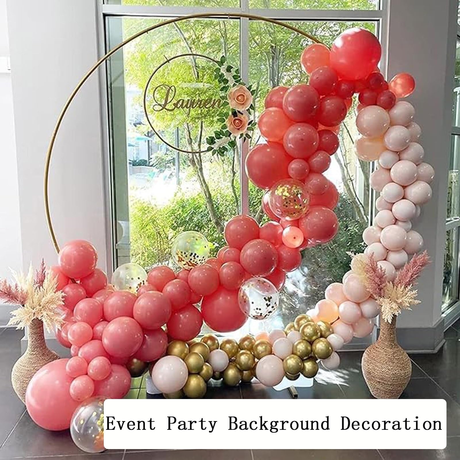 Arche Ballon, Arche Mariage, Support De Ballon Circulaire, Kit De Cadre en Forme De Cercle De Ballon, Support d'arc Rond pour Mariage, Fête d'anniversaire, Décoration De Festival(White,1.8m)